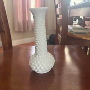 E.O. Brody Cleveland Co. Hobnail Milk Glass Bulb Vase Made In USA 8"